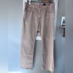 AG Adriano Goldschmied Jeans 34x34 Beige Khaki The Protege Straight Leg